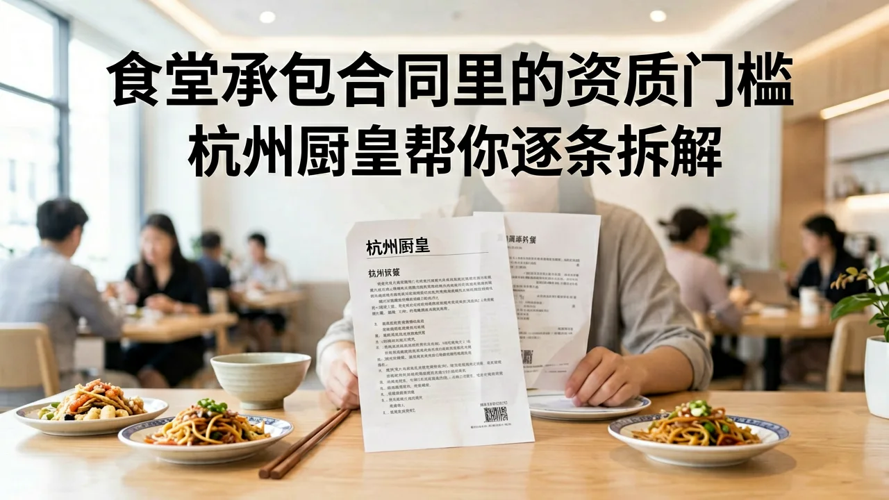 食堂承包合同里的资质门槛,杭州厨皇帮你逐条拆解